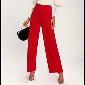 Lulus red wide leg pants